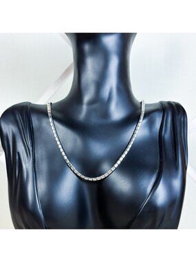 Vintage Trifari PAT PEND Silver Tone Box Link Chain Necklace 16” A110